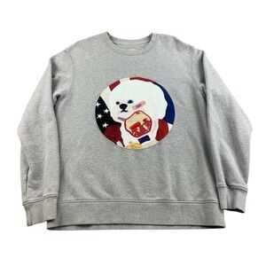 Beyond Closet Campaign Sweatshirt Unisex 1 Gray Dog Patch Embroider Korea Made